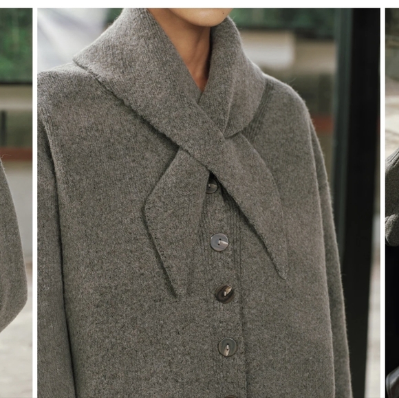 Commense Button Up Knit Cardigan Sweater With A Scarf Button Down XL NWT - Picture 5 of 6